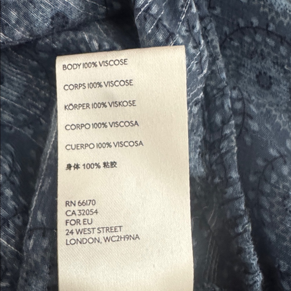 Anthropologie Maeve Letizia Ruffled Blouse Blue Motif - Picture 7 of 7